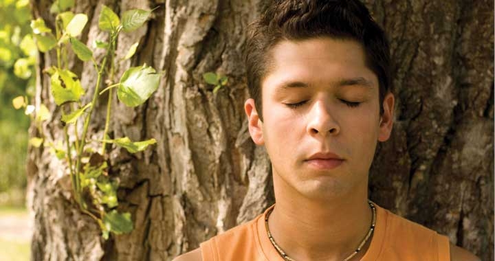 Arjuna Patel meditating in nature